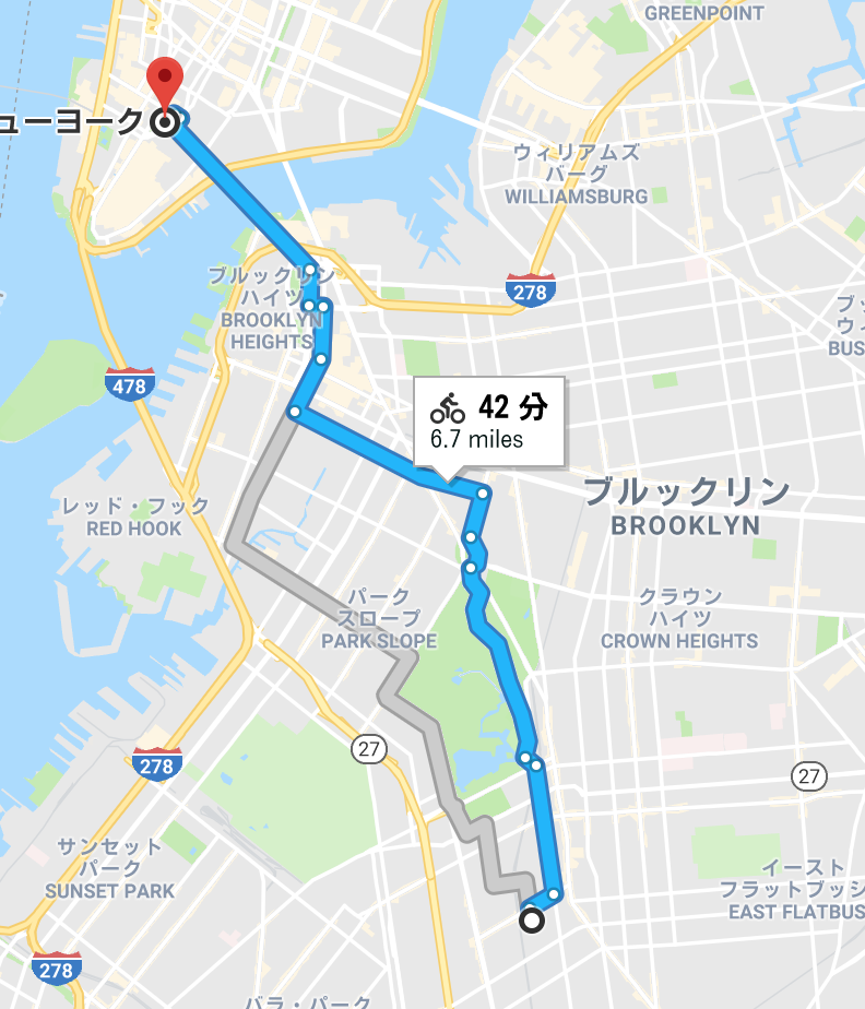 googleマップ 移動手段 自転車